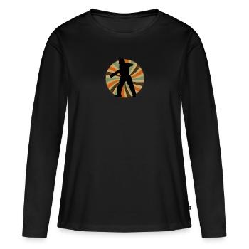 Équipe de cricket Cricket - T-shirt manches longues Premium bio Femme - noir - Devant - Julia (174cm)