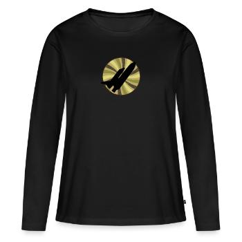 Pilote d’aviation Pilote - T-shirt manches longues Premium bio Femme - noir - Devant - Julia (174cm)