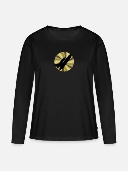 Luftfahrt Pilot Pilot - Frauen Premium Bio Langarmshirt - Schwarz