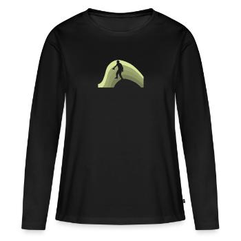 Disc Golfer Disc Golf Frisbee - T-shirt manches longues Premium bio Femme - noir - Devant - Julia (174cm)