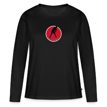 Disc Golfer Frisbee Disc Golf - T-shirt manches longues Premium bio Femme - noir - Devant - Julia (174cm)