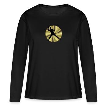 Équipe de Dodgeball Sports de ballon chasseur - T-shirt manches longues Premium bio Femme - noir - Devant - Julia (174cm)