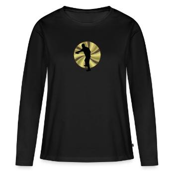 Frisbee Disc Golfer Sport - T-shirt manches longues Premium bio Femme - noir - Devant - Julia (174cm)