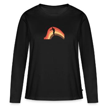 Frisbee Disc Golf Disc - Women's Premium Organic Long Sleeve Shirt - black - Front - Julia (174cm)