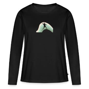 Ballon chasseur Ballon chasseur Ballon chasseur - T-shirt manches longues Premium bio Femme - noir - Devant - Julia (174cm)