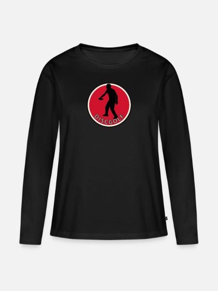 Discgolfspieler Disc - Frauen Premium Bio Langarmshirt - Schwarz