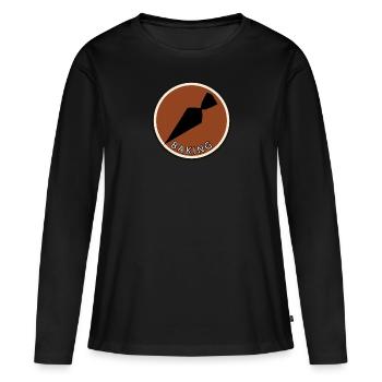 Produits de boulangerie Gâteaux Produits de boulangerie - T-shirt manches longues Premium bio Femme - noir - Devant - Julia (174cm)