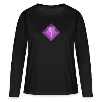 Gymnastes d’entraînement - T-shirt manches longues Premium bio Femme - noir - Devant - Julia (174cm)