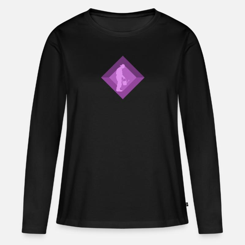 Gartenarbeit Blume - Frauen Premium Bio Langarmshirt - Schwarz