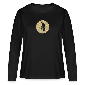Gartenarbeit Gärtner Gartenbau - Frauen Premium Bio Langarmshirt - Schwarz - Vorne - Julia (174cm)