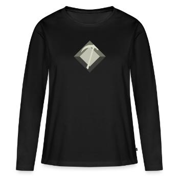 Bergbau Spitzhacke - Frauen Premium Bio Langarmshirt - Schwarz - Vorne - Julia (174cm)