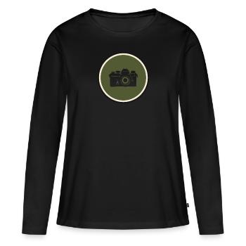 Image de l’appareil photo - T-shirt manches longues Premium bio Femme - noir - Devant - Julia (174cm)