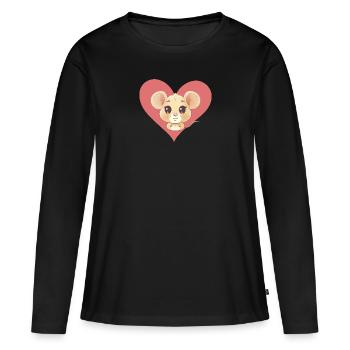 Mäuse - Frauen Premium Bio Langarmshirt - Schwarz - Vorne - Julia (174cm)