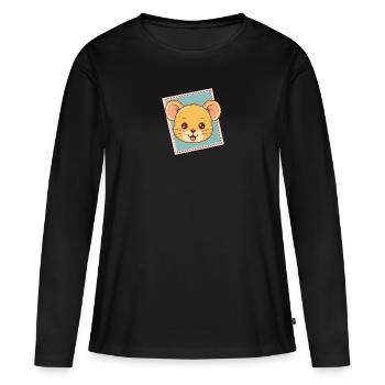 Souris Rongeur - T-shirt manches longues Premium bio Femme - noir - Devant - Julia (174cm)