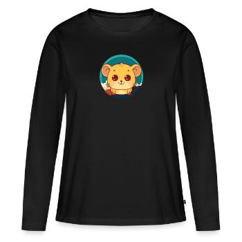 Souris Rongeur - T-shirt manches longues Premium bio Femme - noir - Devant - Julia (174cm)