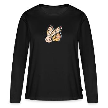 Schmetterling Tier - Frauen Premium Bio Langarmshirt - Schwarz - Vorne - Julia (174cm)