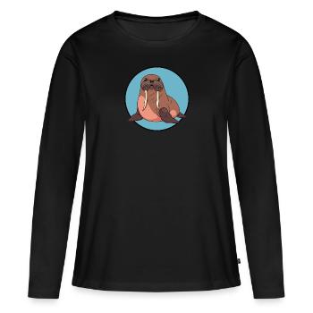Walrus Alaska - Women's Premium Organic Long Sleeve Shirt - black - Front - Julia (174cm)