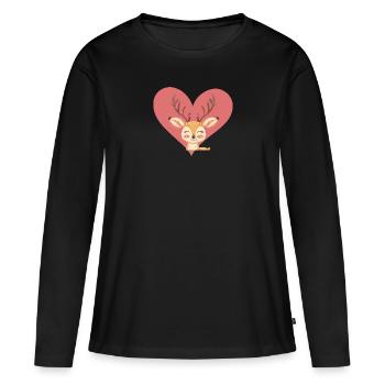 Deer Deer Hunt - Women's Premium Organic Long Sleeve Shirt - black - Front - Julia (174cm)