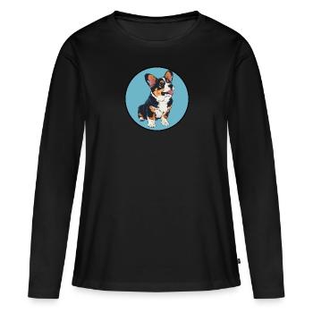 Chien Doberman - T-shirt manches longues Premium bio Femme - noir - Devant - Julia (174cm)