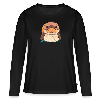 Quak Canard Oiseau - T-shirt manches longues Premium bio Femme - noir - Devant - Julia (174cm)