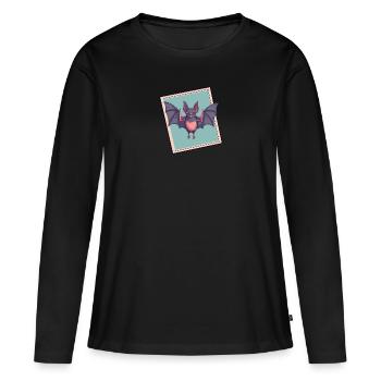Bat Wings Animal Lover - Women's Premium Organic Long Sleeve Shirt - black - Front - Julia (174cm)