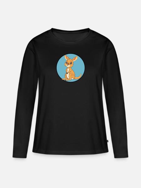 Kaenguru Sydney Aussie - Frauen Premium Bio Langarmshirt - Schwarz