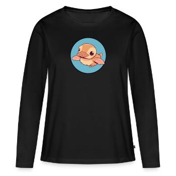 Ente Entchen Vogel - Frauen Premium Bio Langarmshirt - Schwarz - Vorne - Julia (174cm)