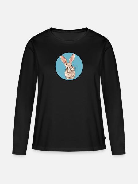 Hasenzahn Ostern - Frauen Premium Bio Langarmshirt - Schwarz