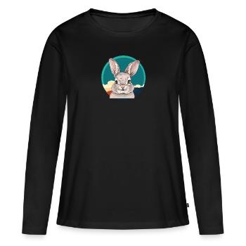Lapins - T-shirt manches longues Premium bio Femme - noir - Devant - Julia (174cm)