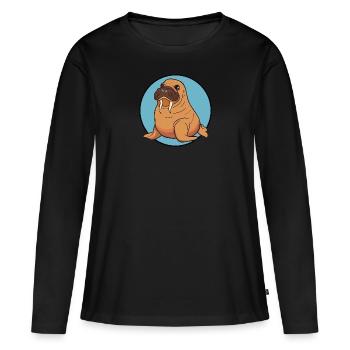 Walrus Sea Creatures - Women's Premium Organic Long Sleeve Shirt - black - Front - Julia (174cm)
