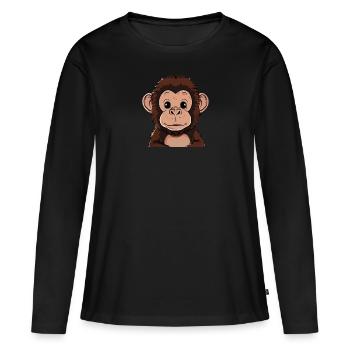 Singe Wilderness Singe - T-shirt manches longues Premium bio Femme - noir - Devant - Julia (174cm)