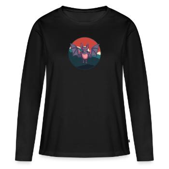 Bat Wing Bat - Women's Premium Organic Long Sleeve Shirt - black - Front - Julia (174cm)