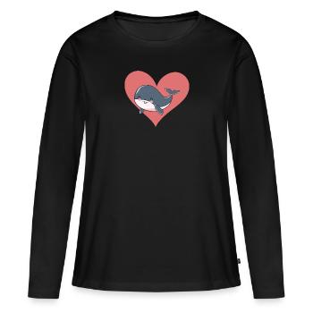 Meeresleben Unter Wasser - Frauen Premium Bio Langarmshirt - Schwarz - Vorne - Julia (174cm)