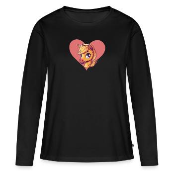 Chevaux Sabots Cheval - T-shirt manches longues Premium bio Femme - noir - Devant - Julia (174cm)