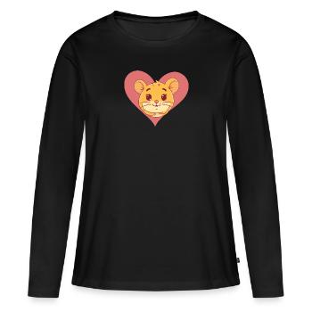 Souris Rongeur - T-shirt manches longues Premium bio Femme - noir - Devant - Julia (174cm)