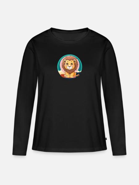Loewe Löwen Löwin - Frauen Premium Bio Langarmshirt - Schwarz