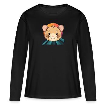 Souris Souris - T-shirt manches longues Premium bio Femme - noir - Devant - Julia (174cm)