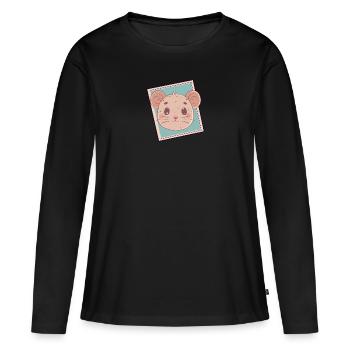 Fromage de souris - T-shirt manches longues Premium bio Femme - noir - Devant - Julia (174cm)