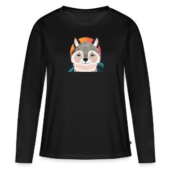 Wolves Pack Husky - Women's Premium Organic Long Sleeve Shirt - black - Front - Julia (174cm)