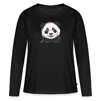 Panda Panda Bear Teddy Bear - Women's Premium Organic Long Sleeve Shirt - black - Front - Julia (174cm)