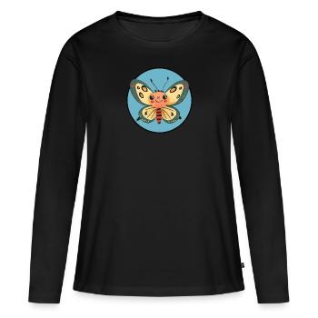 Papillon Papillon Animal - T-shirt manches longues Premium bio Femme - noir - Devant - Julia (174cm)