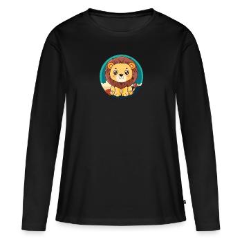 Loewe Lion Lion Head - Women's Premium Organic Long Sleeve Shirt - black - Front - Julia (174cm)
