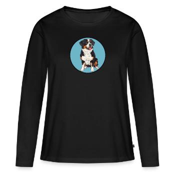 Chien Dresseur de chiens Chiens - T-shirt manches longues Premium bio Femme - noir - Devant - Julia (174cm)