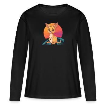 Kaenguru Koala Kangourou - T-shirt manches longues Premium bio Femme - noir - Devant - Julia (174cm)
