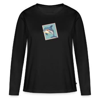 Dolphin Sea Creatures Sea - Women's Premium Organic Long Sleeve Shirt - black - Front - Julia (174cm)