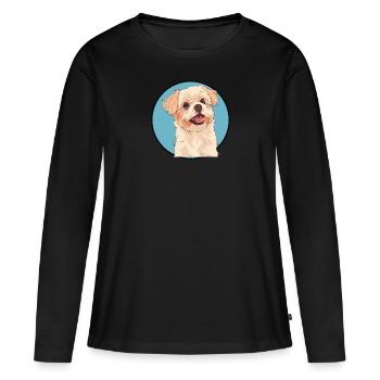 Dresseur de chiens - T-shirt manches longues Premium bio Femme - noir - Devant - Julia (174cm)