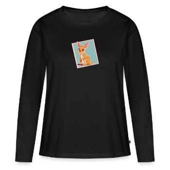 Kaenguru Kangourou - T-shirt manches longues Premium bio Femme - noir - Devant - Julia (174cm)