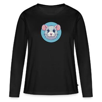 Mice Mouse Teeth Cheese - Women's Premium Organic Long Sleeve Shirt - black - Front - Julia (174cm)