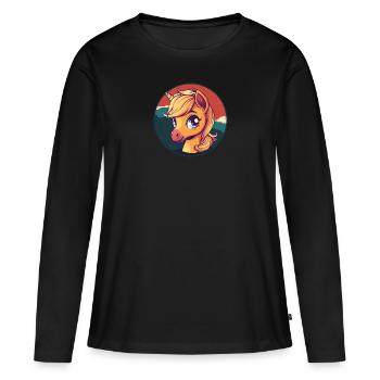 Pony Farm Horses Horse - Women's Premium Organic Long Sleeve Shirt - black - Front - Julia (174cm)