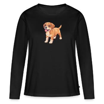 Chien Doberman - T-shirt manches longues Premium bio Femme - noir - Devant - Julia (174cm)